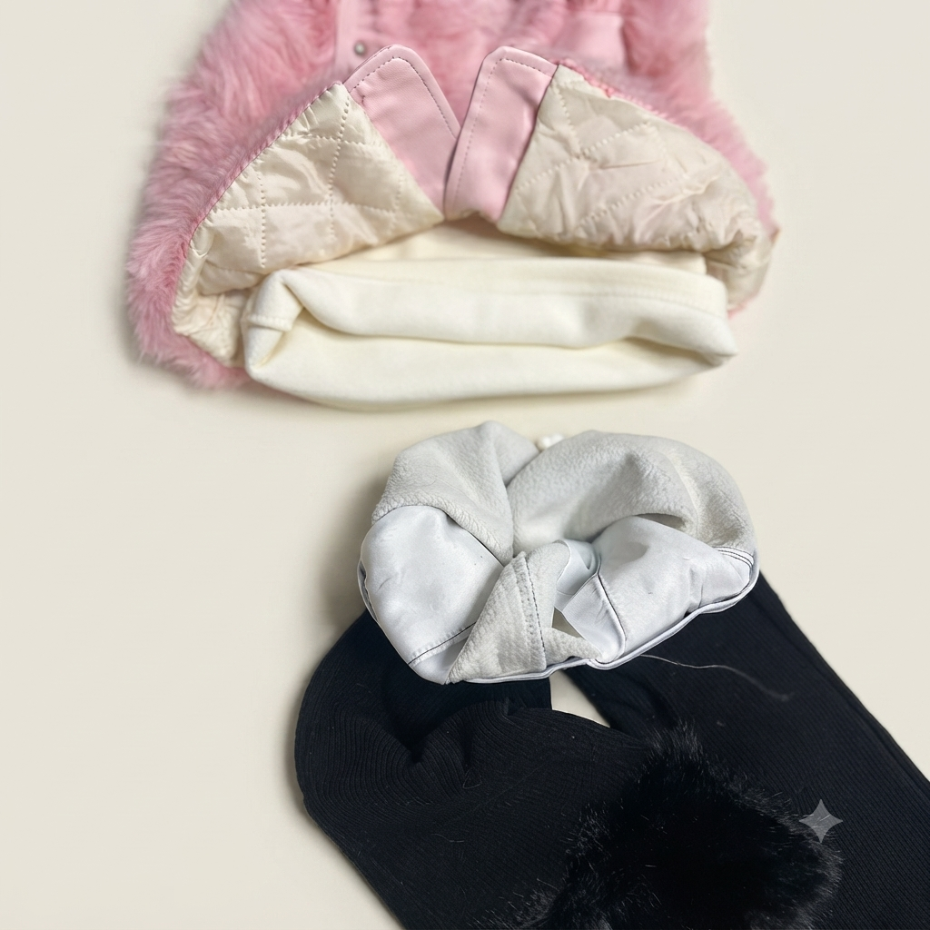 🎀 Pink Faux Fur Vest & Corduroy Winter Set